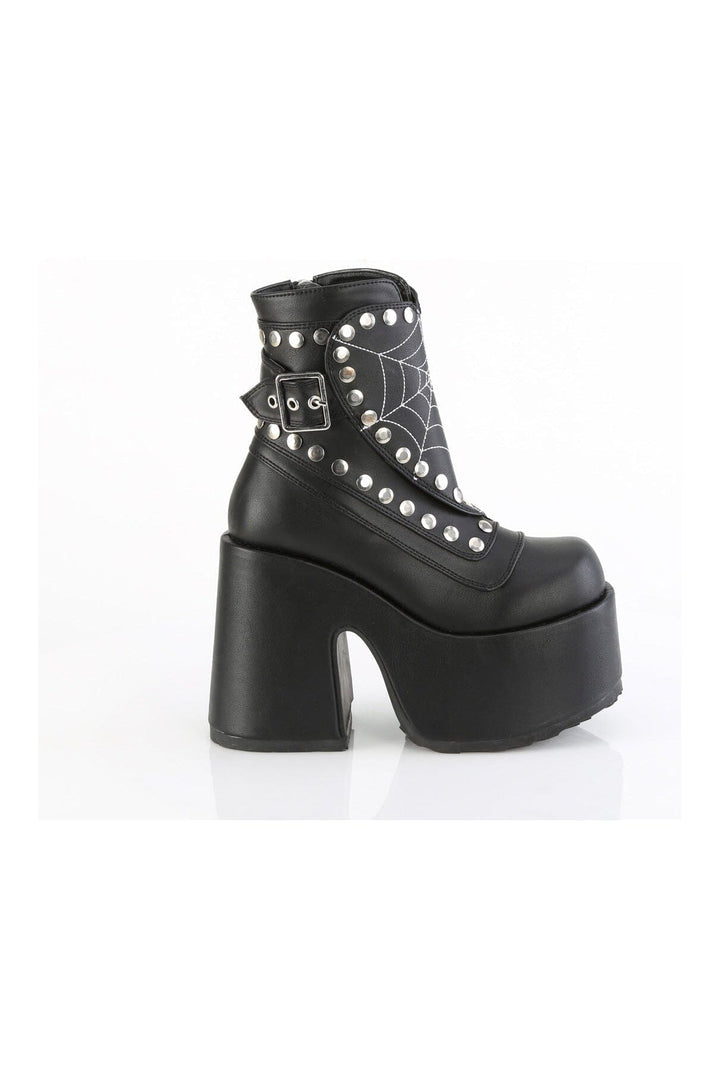 CAMEL-70 Black Vegan Leather Knee boot-Knee Boots-SEXYSHOES.COM