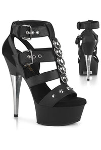 Pleaser CAPTIVA-658 Black Faux Leather Sandal in Black Faux Leather from SexyShoes.com