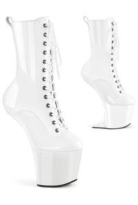 Pleaser CRAZE-1040 White Patent Ankle Boot in White Patent from SexyShoes.com