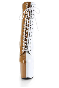 Pleaser CRAZE-1040TT Taupe Patent Ankle Boot in Taupe Patent