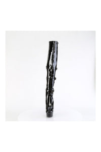Pleaser DELIGHT-3018 Black Patent Thigh Boot in Black Patent