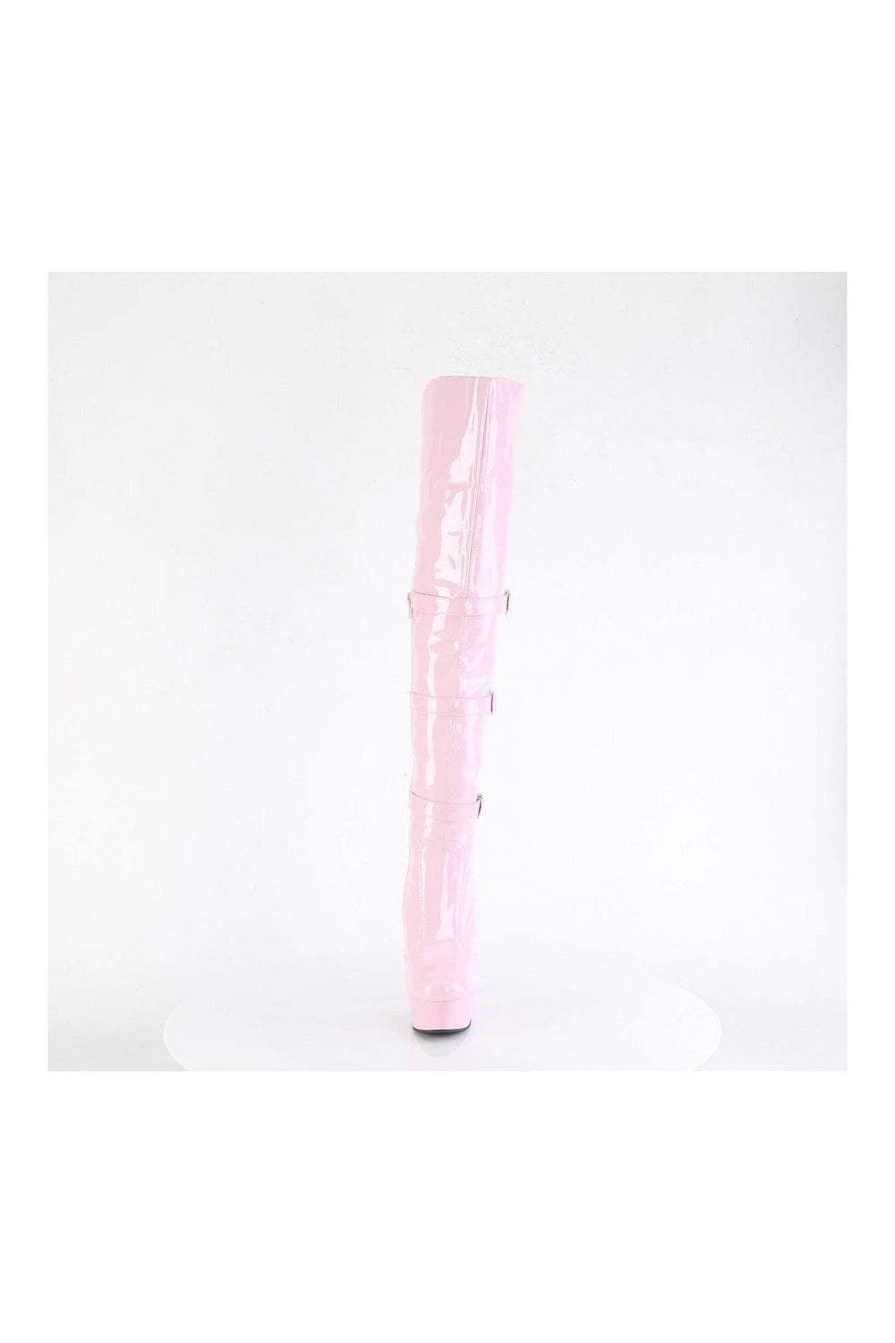 Pleaser DELIGHT-3018 Pink Patent Thigh Boot in Pink Patent