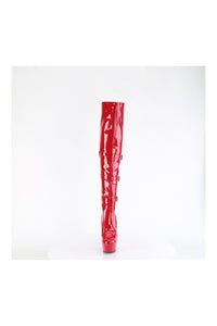 Pleaser DELIGHT-3018 Red Patent Thigh Boot in Red Patent