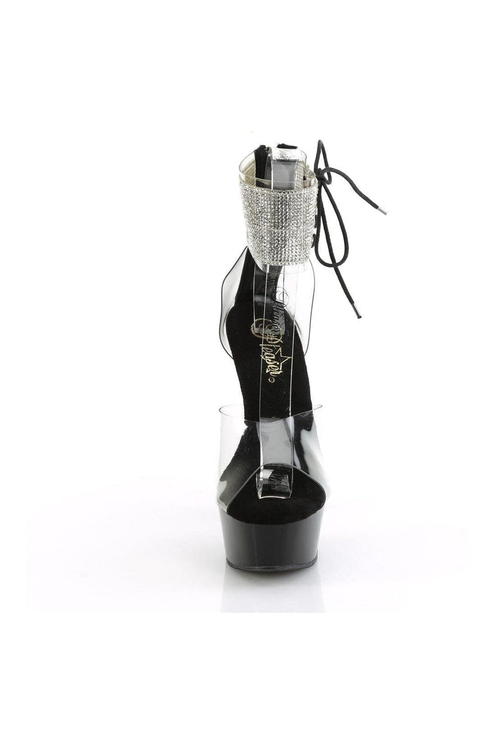 Pleaser DELIGHT-624RS Clear Vinyl Sandal in Clear Vinyl