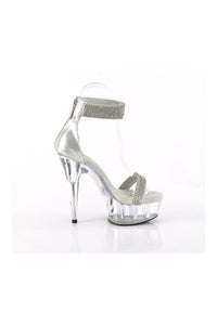 Pleaser DELIGHT-641 Silver Fabric Sandal in Silver Fabric