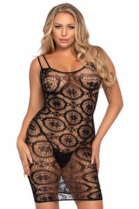 Daisy Crochet Mini Dress-Stripper Dresses-SEXYSHOES.COM