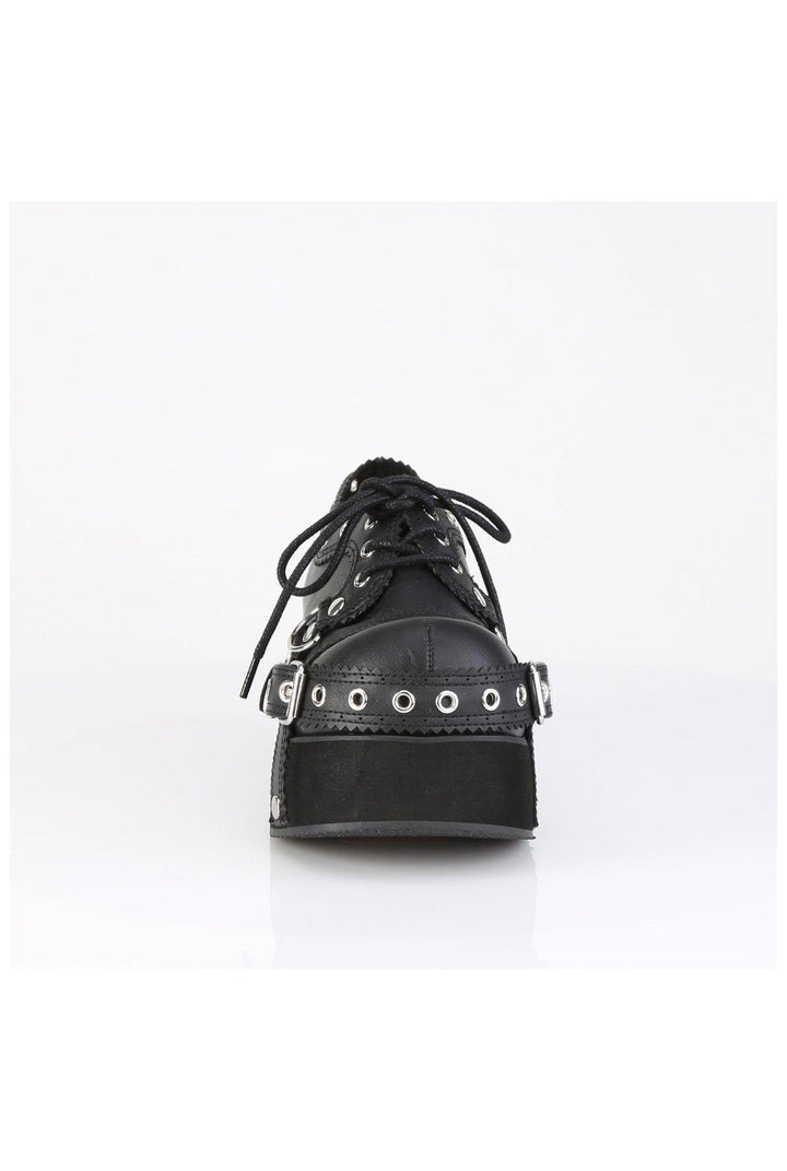 Demonia  DANK-28 Oxford Shoe in Black Faux Leather