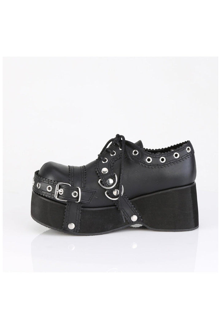Demonia  DANK-28 Oxford Shoe in Black Faux Leather