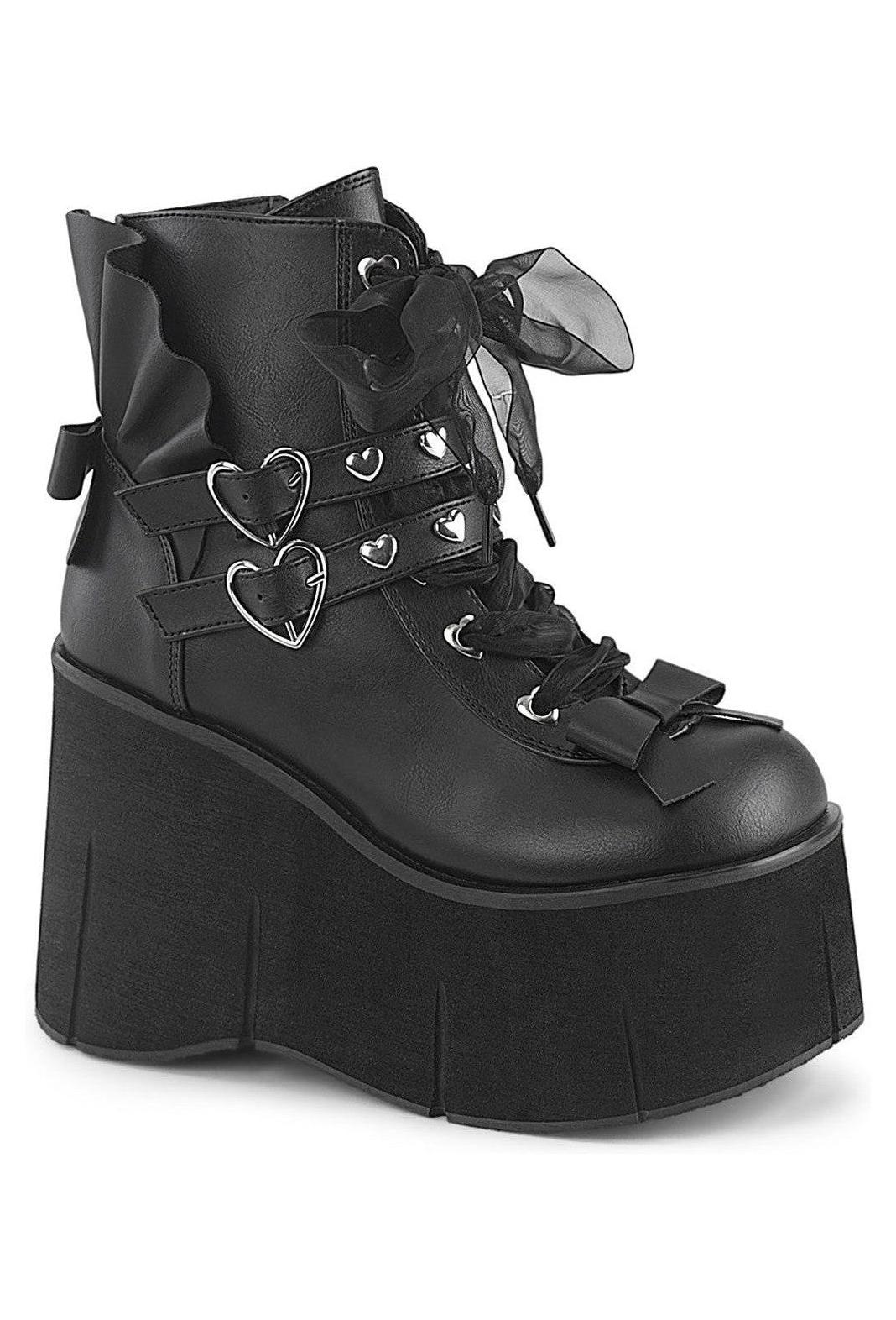 Demonia  KERA-55 Ankle Boot in Black Faux Leather from SexyShoes.com