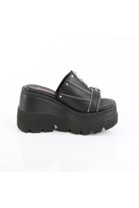 Demonia  SHAKER-07 Slide in Black Vegan Leather