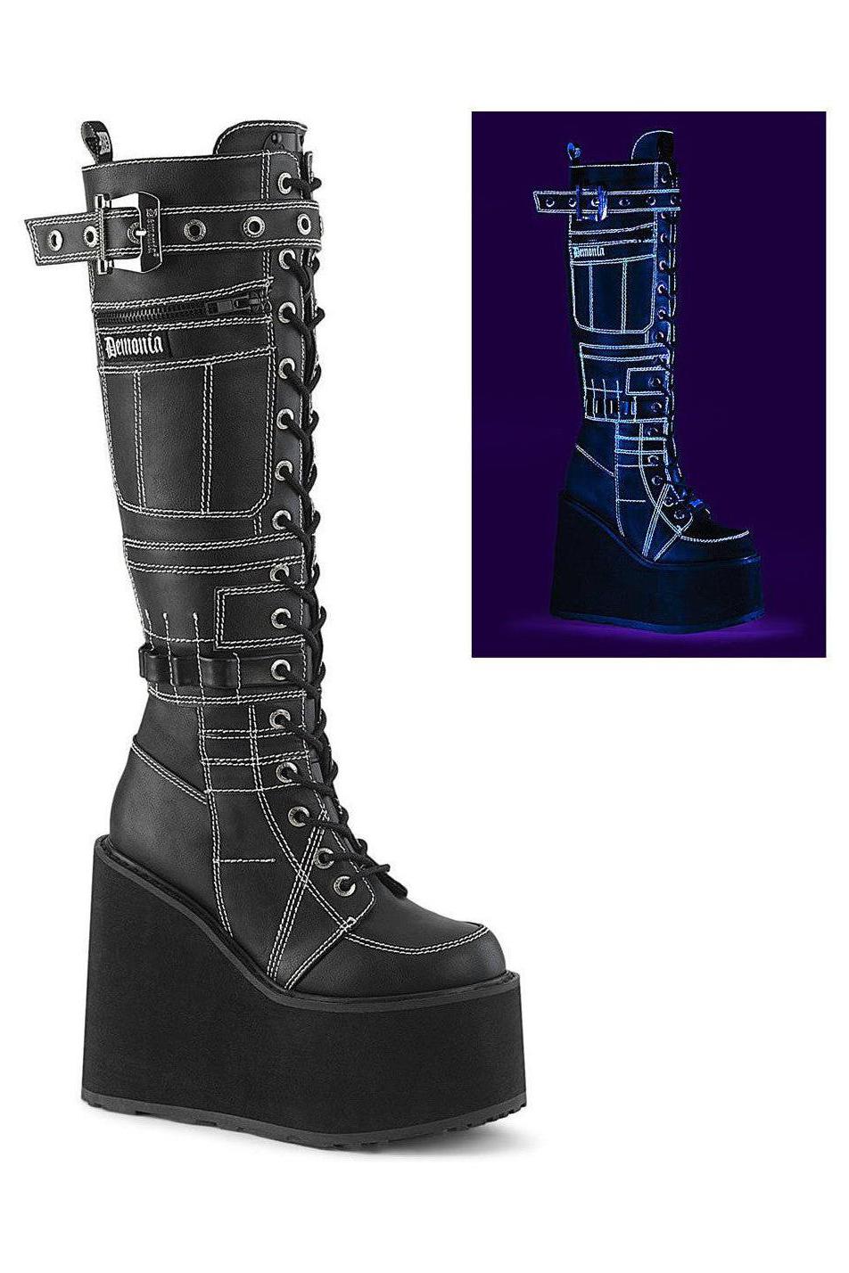 Demonia SWING-260 Knee Boot-Knee Boots-SEXYSHOES.COM