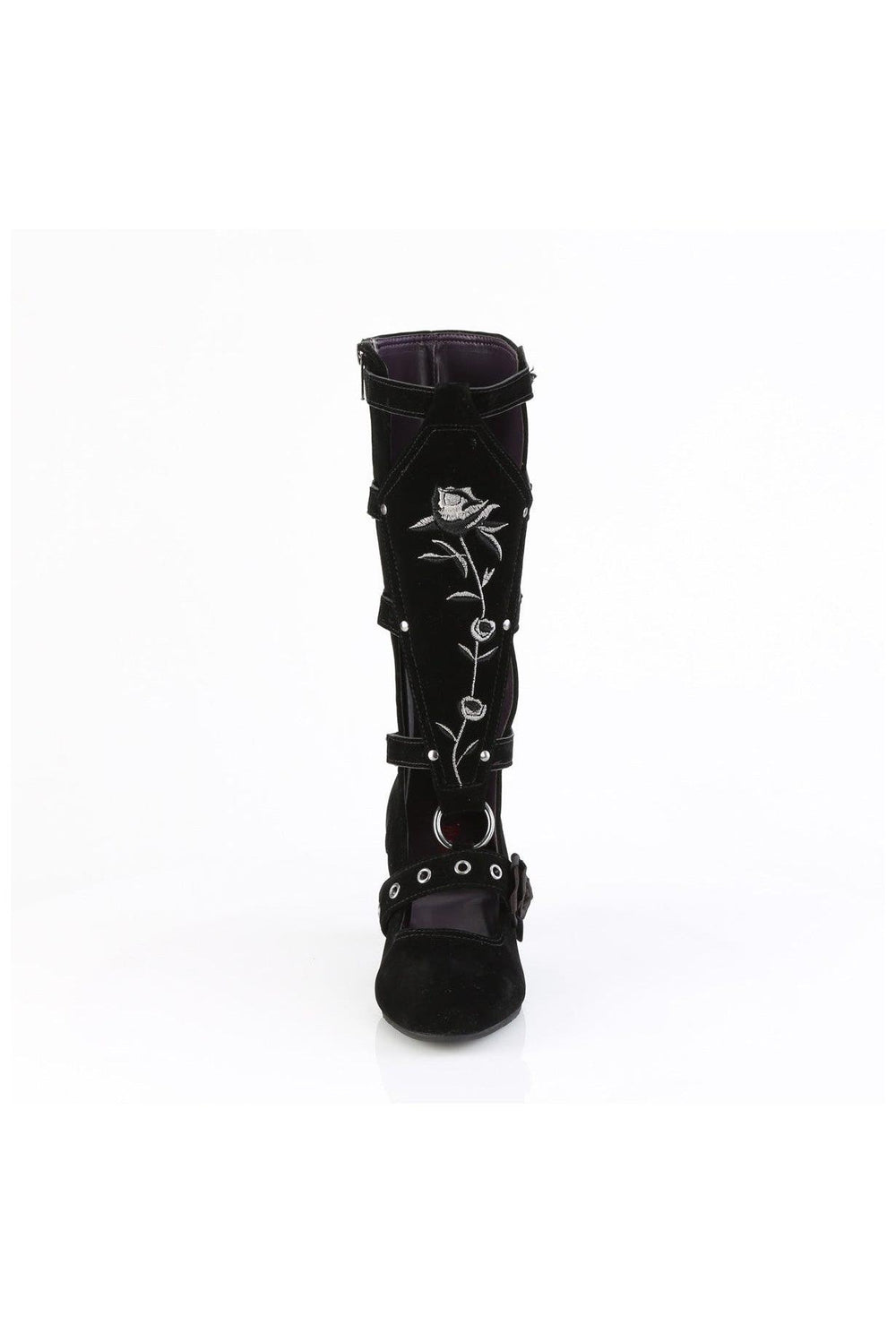 Demonia  WHIMSY-118 Knee Boot in Black Faux Suede