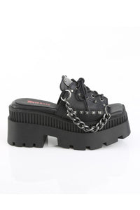 Demonia  WRATH-03 Slide in Black Vegan Leather