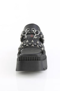 Demonia  WRATH-08 Slide in Black Vegan Leather