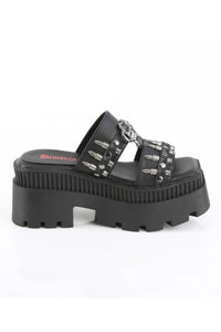 Demonia  WRATH-08 Slide in Black Vegan Leather