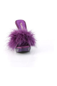Fabulicious ELEGANT-401F Purple Marabou Slide in Purple Marabou