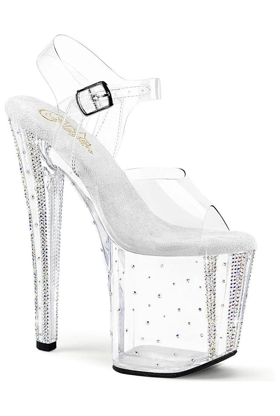 Pleaser ENCHANT-708RS-01 Clear Vinyl Sandal in Clear Vinyl from SexyShoes.com