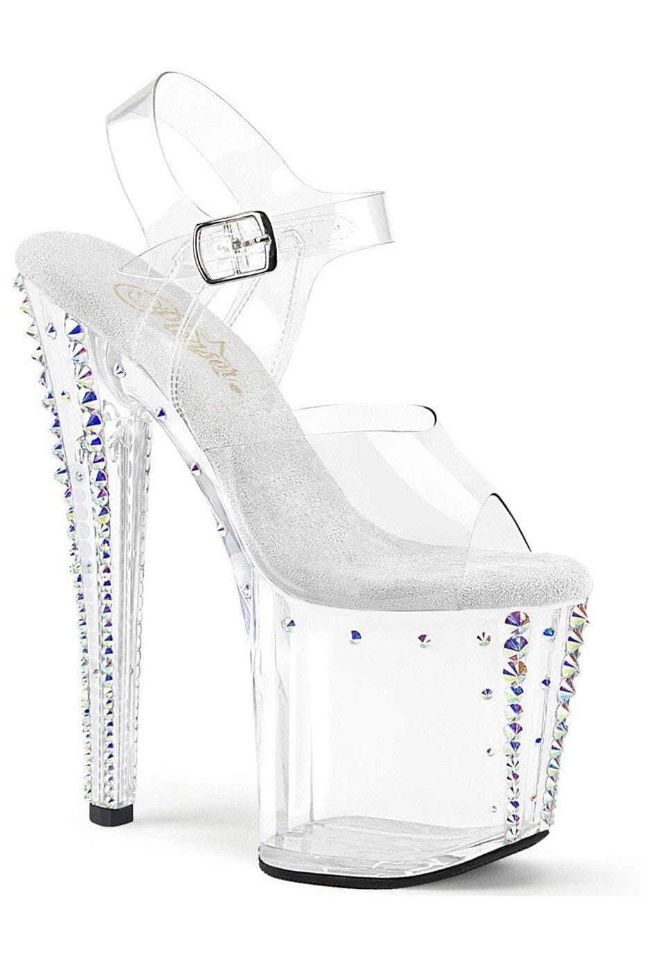 Pleaser ENCHANT-708RS-02 Clear Vinyl Sandal in Clear Vinyl from SexyShoes.com
