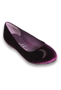 Ellie Shoes Ellie 016 SPELL Moon Witch Flat in Purple Velvet from SexyShoes.com
