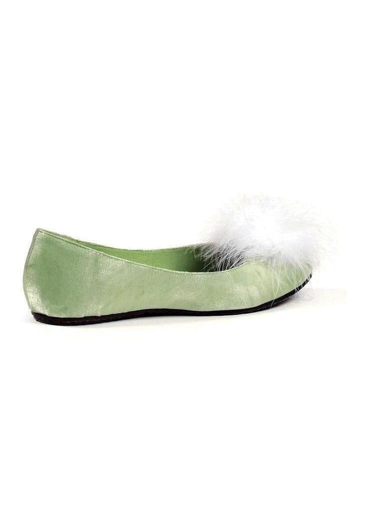 Ellie Shoes Ellie 016 TINKER Heel Satin Slipper With Marabou in Green Satin from SexyShoes.com
