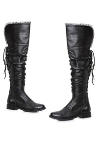 Ellie Shoes Ellie 181 TYRA Pirate Boot in Black Faux Leather