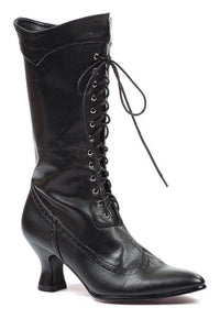 Ellie Shoes Ellie 253 AMELIA 2.5" Zippered Ankle Boot in Black Faux Leather from SexyShoes.com