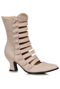 Ellie Shoes Ellie 253 AVA 2.5" Heel Victorian Ankle Boot in Nude Faux Leather from SexyShoes.com