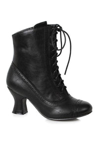 Ellie Shoes Ellie 253 SARAH 2.5" Heel Victorian Bootie in Black Faux Leather from SexyShoes.com