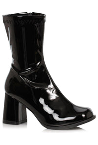 Ellie Shoes Ellie 300 ZIGGY 3" Gogo Ankle Boot in Black Faux Leather from SexyShoes.com