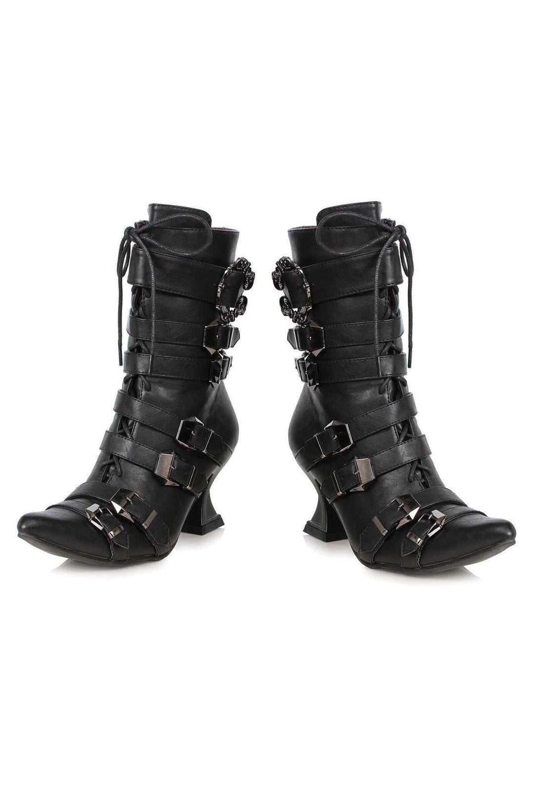 Ellie 301-ROSITA 3" Witch Bootie With Buckles-Ankle Boots-SEXYSHOES.COM