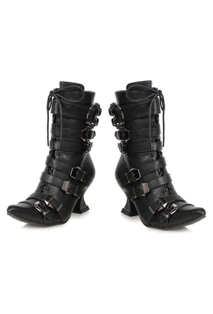 Ellie 301-ROSITA 3" Witch Bootie With Buckles-Ankle Boots-SEXYSHOES.COM