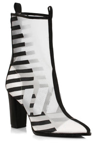 Ellie Shoes Ellie 325 BILLIE 3" Ankle Boot in Clear Faux Leather from SexyShoes.com