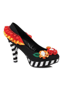 Ellie Shoes Ellie 414 DIA 4" Heel Flower W/ Skull Pump in Multi Fabric from SexyShoes.com