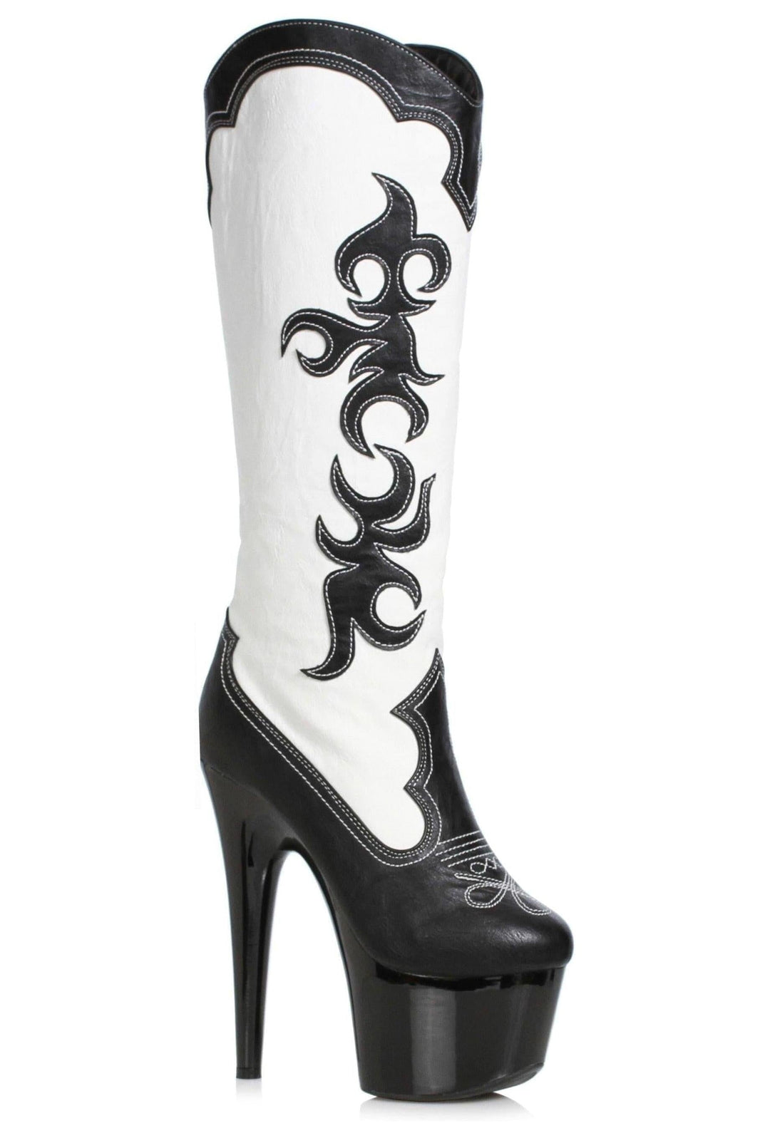 Ellie Shoes White Knee Boots Platform Stripper Shoes | Buy at Sexyshoes.com