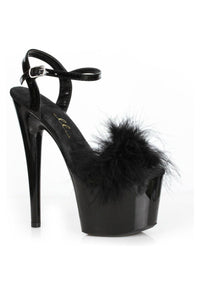 Ellie Shoes Ellie 709 WHITNEY 7" Platform Sandal With Marabou in Black Marabou from SexyShoes.com