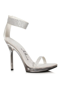 Ellie Shoes Ellie Shoes 502 HEIDI Rhinestone Sandal in White Faux Leather from SexyShoes.com