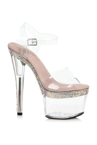 Ellie Shoes Ellie Shoes 709 HATTIE Pointed Stiletto Sandal W/Rhinestones On Platform in Clear Vinyl from SexyShoes.com