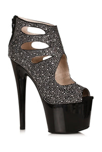 Ellie Shoes Ellie Shoes 709 WENDY Microfiber Platform with Rhinestones in Black Faux Leather from SexyShoes.com