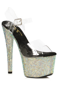 Ellie Shoes Ellie Shoes 709 ZIAMOND Clear Rhinestone Covered Platform in Clear Vinyl from SexyShoes.com