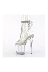 Pleaser FLAMINGO-1018C-2RS Clear Vinyl Ankle Boot in Clear Vinyl