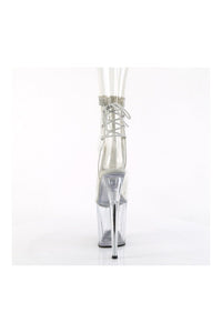 Pleaser FLAMINGO-1018C-2RS Clear Vinyl Ankle Boot in Clear Vinyl