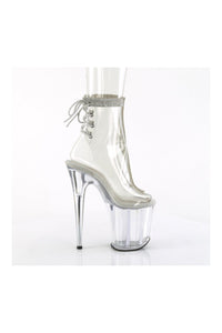 Pleaser FLAMINGO-1018C-2RS Clear Vinyl Ankle Boot in Clear Vinyl