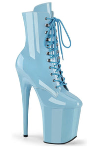 Pleaser FLAMINGO-1020 Blue Patent Ankle Boot in Blue Patent from SexyShoes.com
