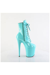 Pleaser FLAMINGO-1020 Turquoise Patent Ankle Boot in Turquoise Patent
