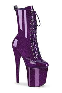 Pleaser FLAMINGO-1040GP Purple Glitter Patent Ankle Boot in Purple Glitter Patent from SexyShoes.com