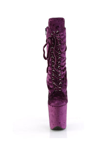 Pleaser FLAMINGO-1045VEL Purple Velvet Ankle Boot in Purple Velvet