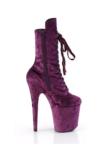 Pleaser FLAMINGO-1045VEL Purple Velvet Ankle Boot in Purple Velvet