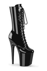 Pleaser FLAMINGO-1054 Black Patent Knee Boot in Black Patent from SexyShoes.com