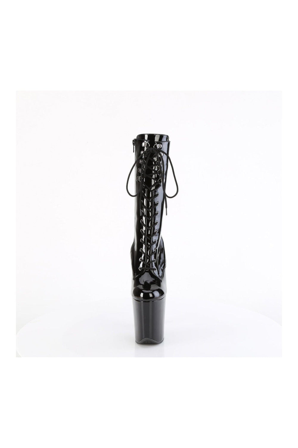 Pleaser FLAMINGO-1054 Black Patent Knee Boot in Black Patent