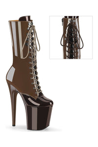 Pleaser FLAMINGO-1054DC Brown Patent Knee Boot in Brown Patent from SexyShoes.com